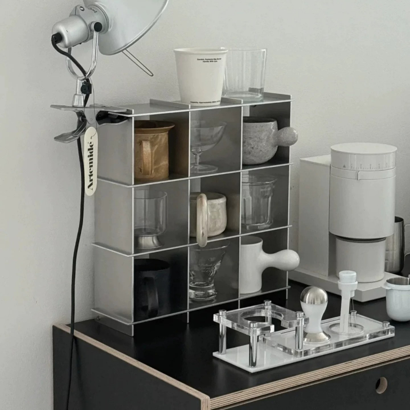 Commercial Kitchen Organiser - Minimalistische aluminiumlegering aanrechtblad mokkenrek multi-laagse bekerhouder