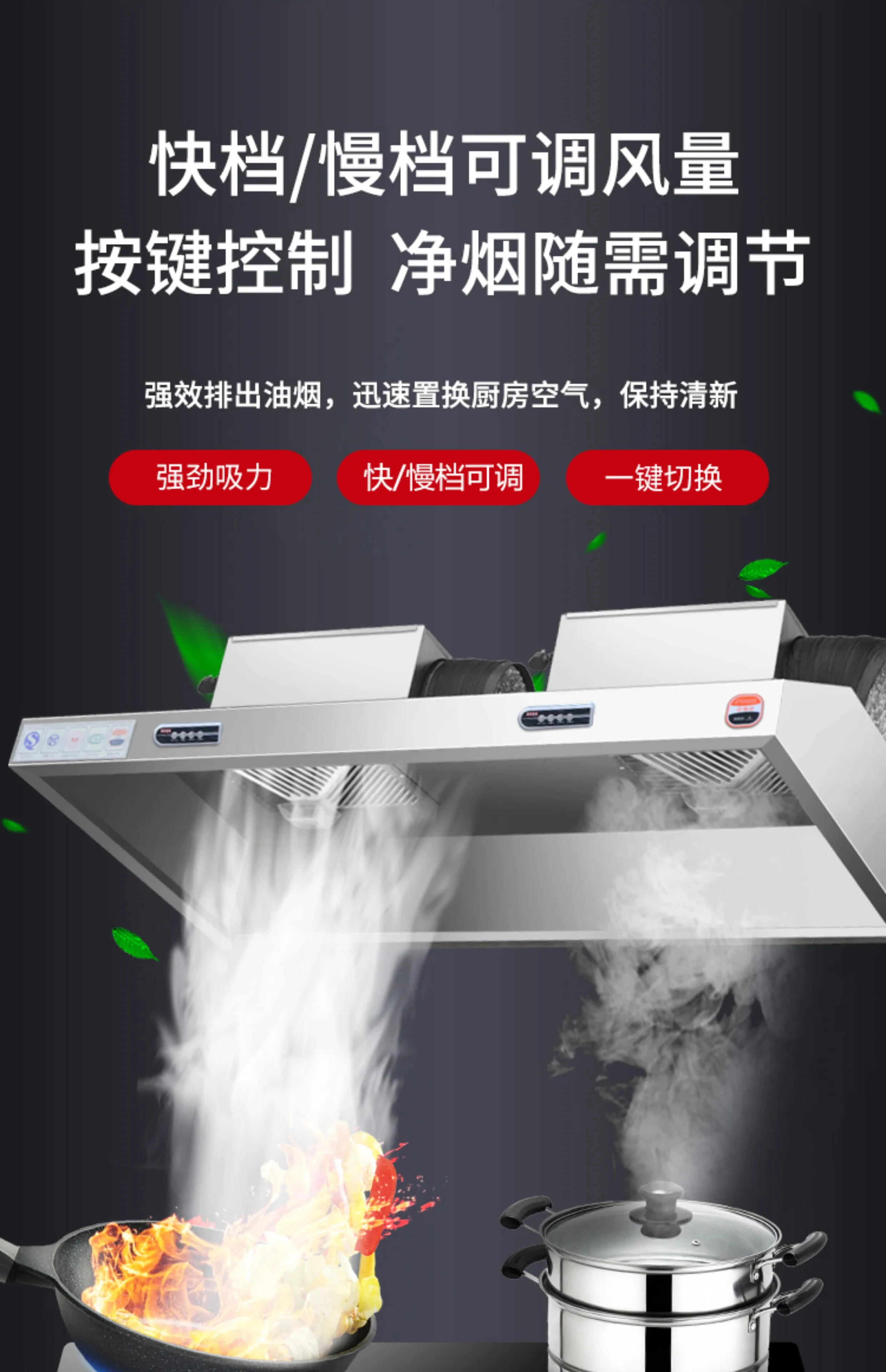 220V roestvrijstalen commercië - Commercial Kitchen Vent Hood recensie en prijs