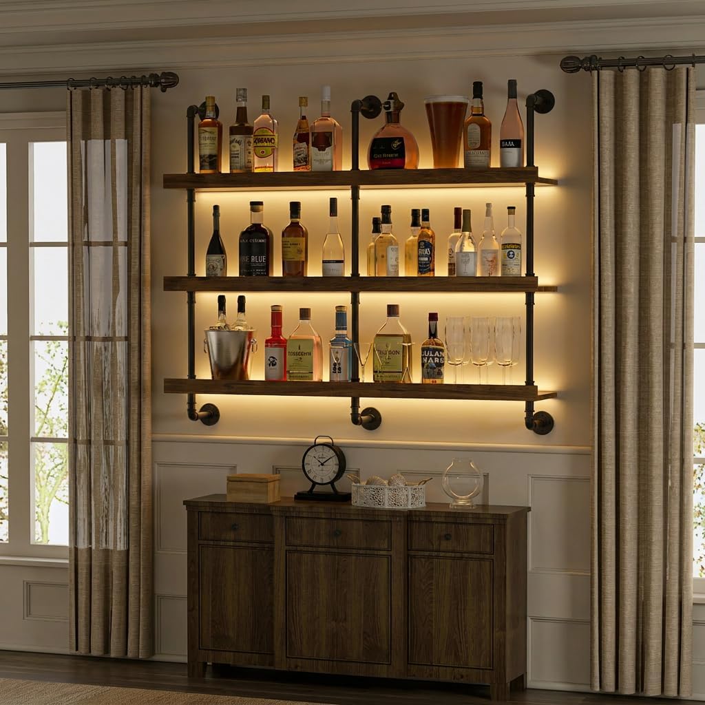 Wandgemonteerd wijnrek met LED - Commercial Kitchen Organiser recensie en prijs